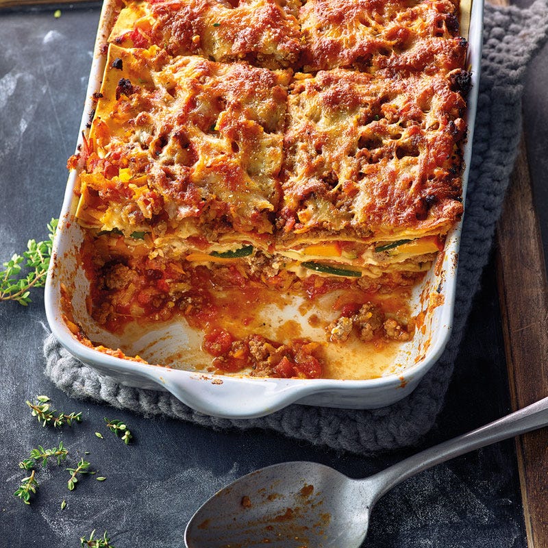 Kürbis-Hack-Lasagne mit Zucchini