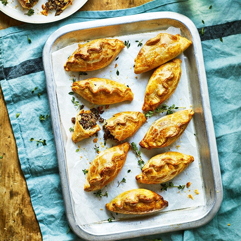 Mushroom and thyme pasties