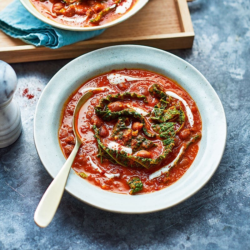 Smoky borlotti bean soup