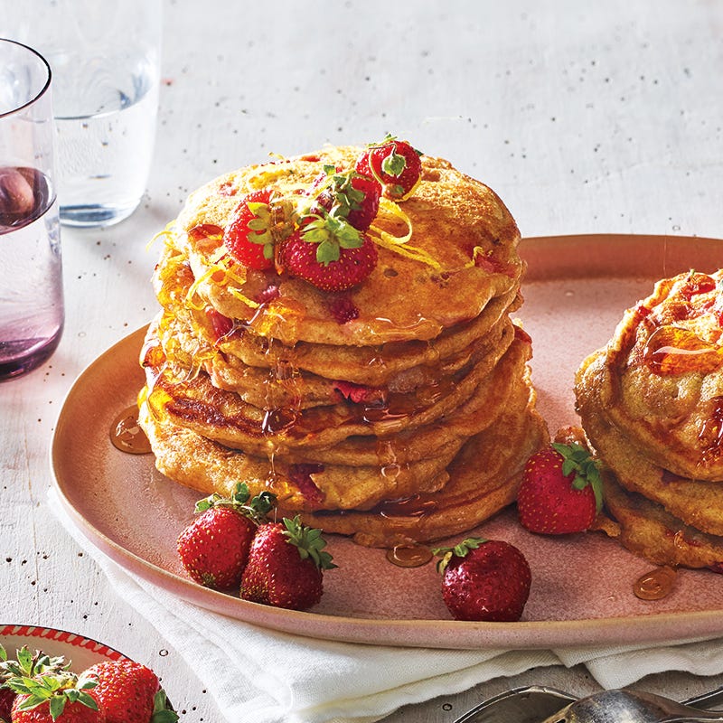 Strawberry and lemon pancakes