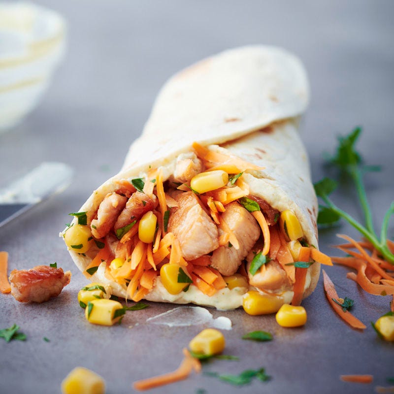 Wrap mit Trutenstreifen und Currycreme