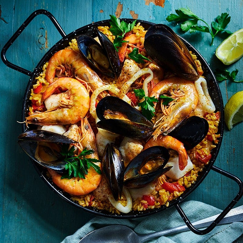 Spanish-style seafood paella