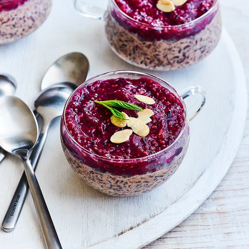 Mixed berry pudding cups