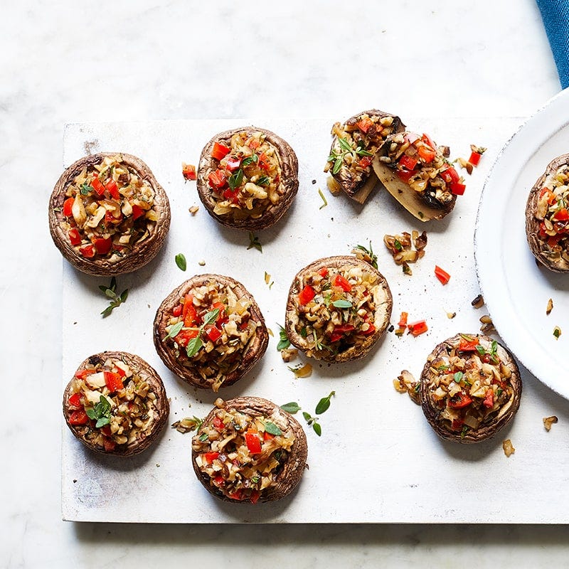 Herby stuffed mushrooms