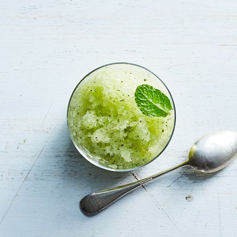 Honeydew and mint granita