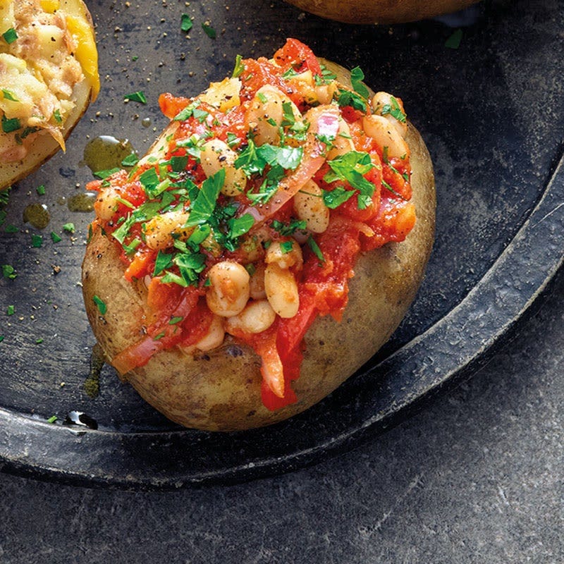 Ofenkartoffeln mit Weisse-Bohnen-Topping