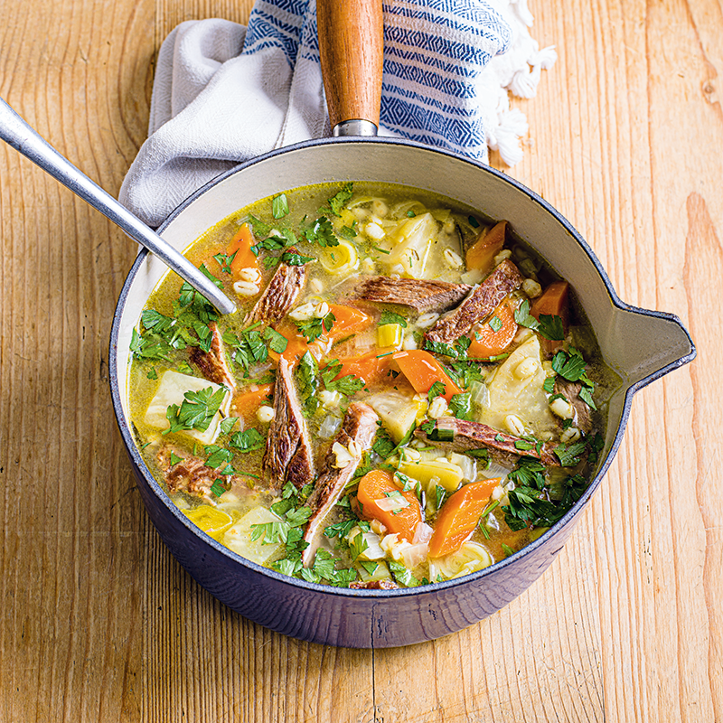 Hearty lamb and barley soup