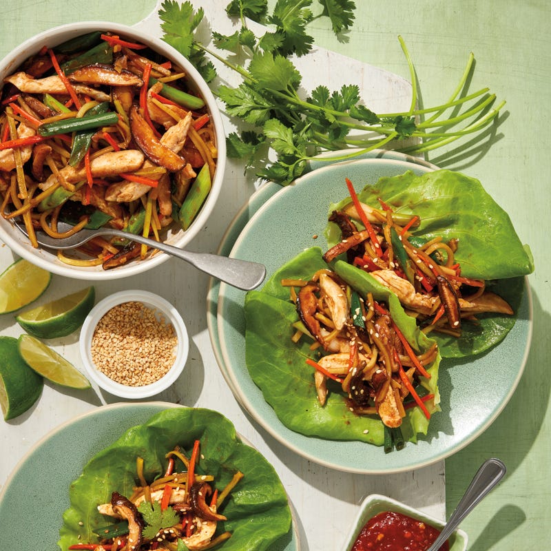 Moo shu chicken wraps